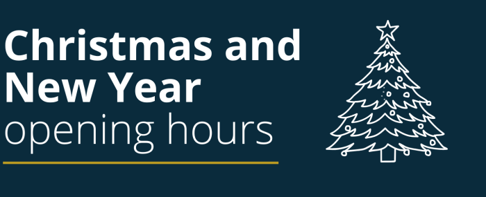 Christmas and New Year opening hours